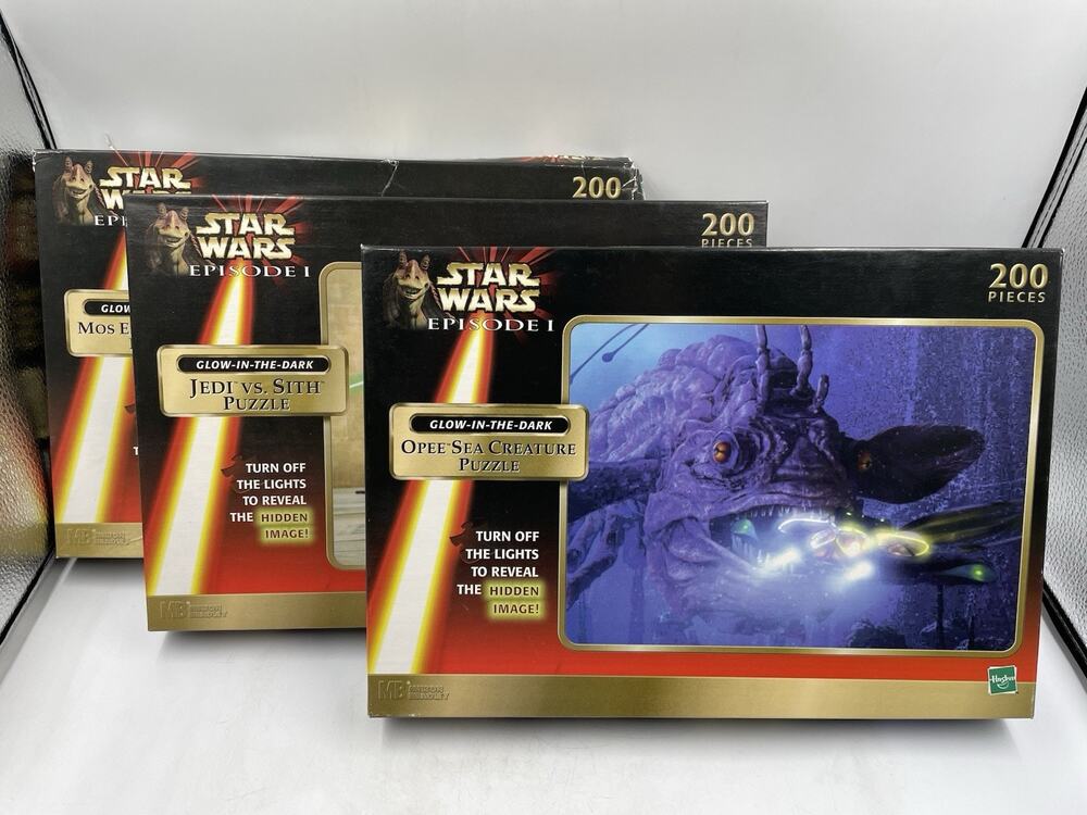 Vintage Star Wars Glow In The Dark Puzzles Lot Of 3